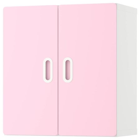 Навесной шкаф, белый/светло-розовый 60x30x64 см IKEA STUVA СТУВА / FRITIDS ФРИТИДС 592.767.42
