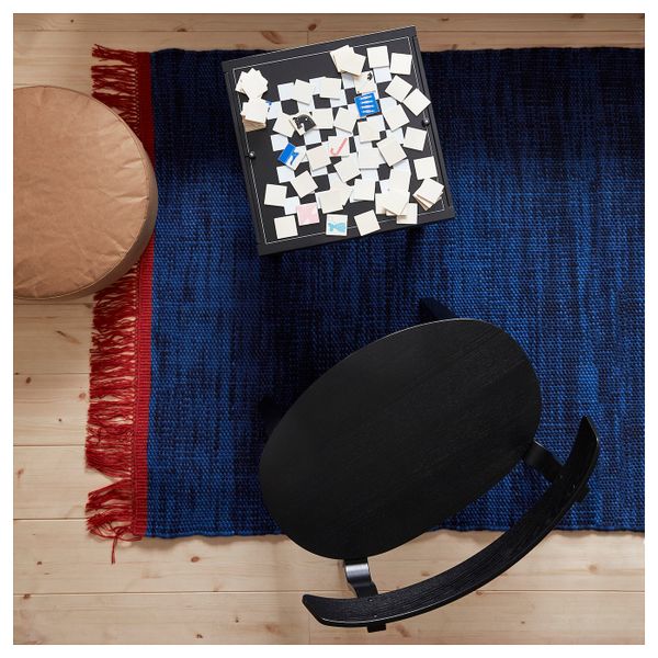 Ковер безворсовый, синий, 140x200 см IKEA ВЭРМЕР 704.409.82 - фото 3