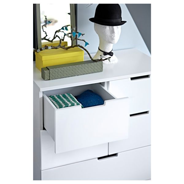 Комод с 7 ящиками НОРДЛИ, белый (80x120 см) - фото 2