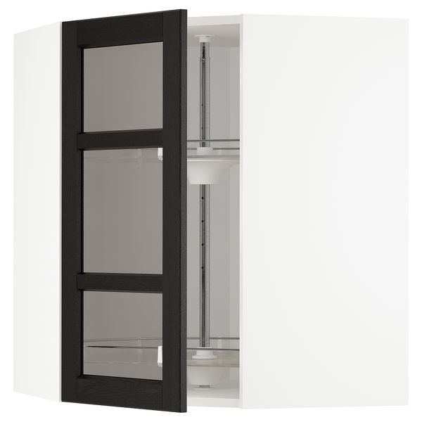 Угловой Навесной шкаф с вращающейся секция, стеклянная дверцы, 68x80 cm IKEA METOD МЕТОД 492.575.84 - фото 2