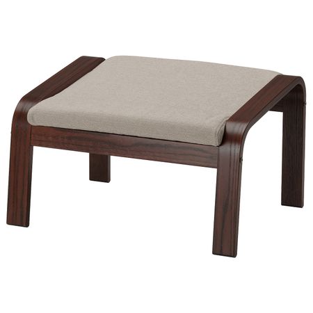 Табурет для ног, коричневый/Хили бежевый IKEA POÄNG ПОЭНГ 793.194.01