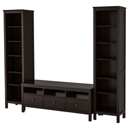 Шкаф для ТВ, комбинация, черно-коричневый 245x197 см IKEA HEMNES ХЕМНЭС 092.995.43