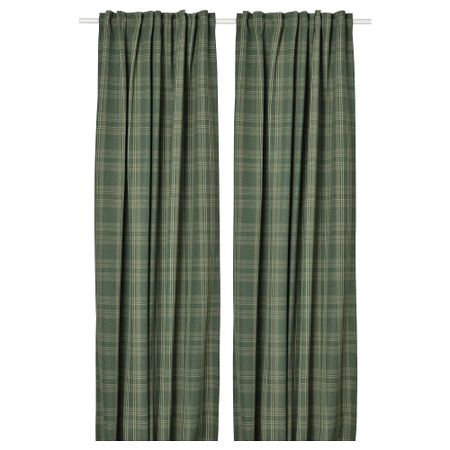 Затемняющие гардины, 2 шт., темно-зеленый, 145x300 см IKEA HÄGGVECKMAL 005.691.10