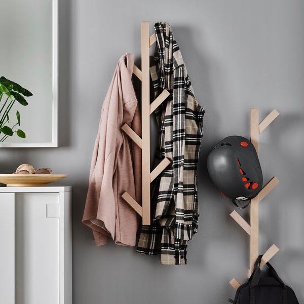 Вертикальная вешалка с крючками, 78 см, береза IKEA TJUSIG ЧУСИГ 105.400.98 - фото 5