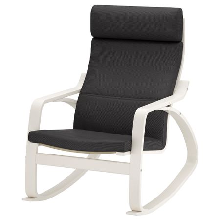 Кресло-качалка ПОЭНГ, белый, Финнста серый