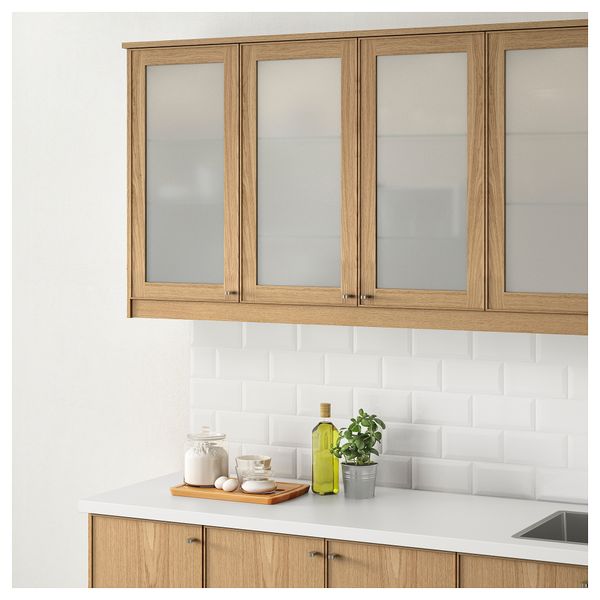 Стеклянная дверь ЭКЕСТАД, дуб - схема-чертеж с размерами