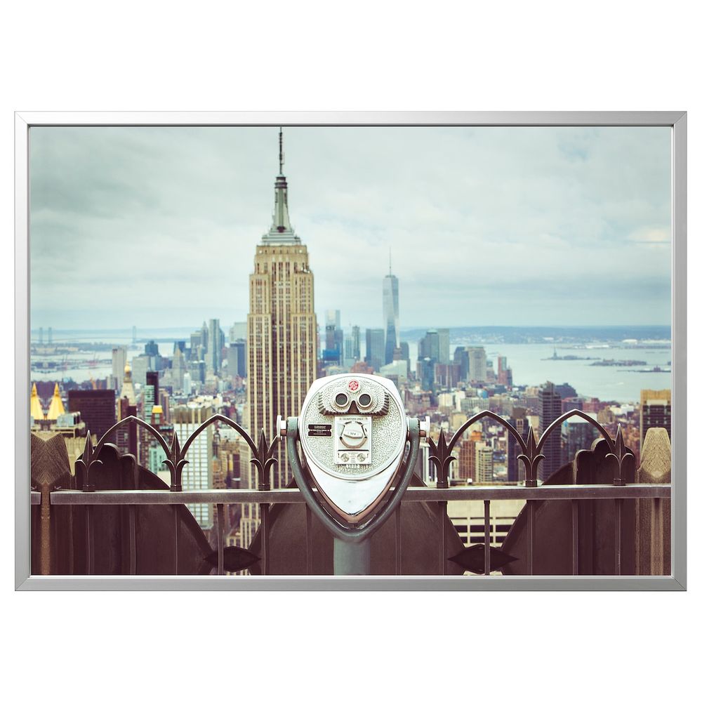 Картина с рамой, Смотровая площадка/цвет алюминия 140x100 см IKEA БЬЁРКСТА 992.978.27 - фото 1