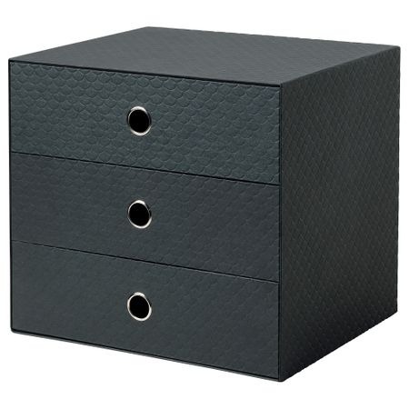 Мини-комод с 3 ящиками, черный, 33x26 см IKEA PALLRA ПАЛЬРА 104.681.63