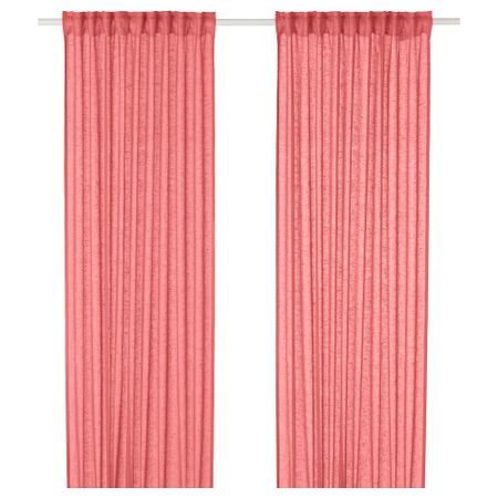 Гардины, 1 пара ЛЕЙОНГЭП, розовый (145x300 см)