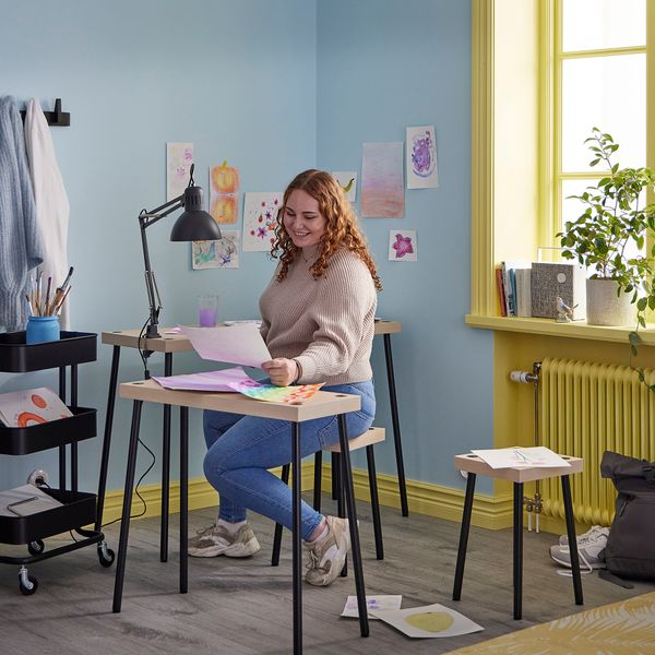 Комплект столов с табуретами,4 предмета, черный под березу IKEA FRIDNÄS 705.042.76 - фото 4