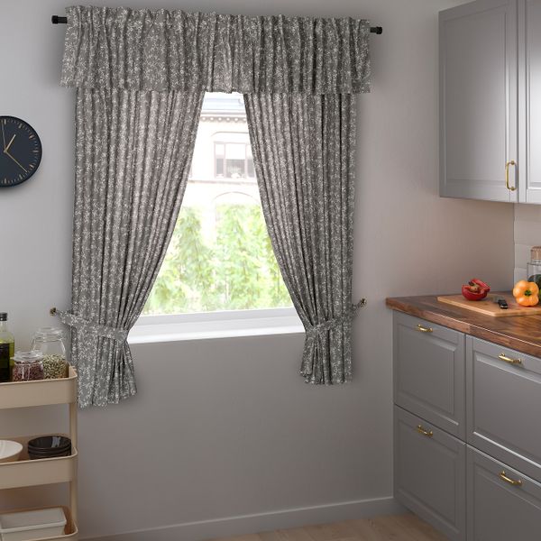 Гардины с прихватом, 2 шт., серый 145x180 см IKEA HILDAMAJA ХИЛЬДАМАЙЯ 204.803.10 - фото 2