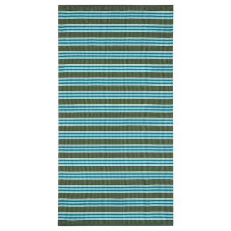 Ковер, безворсовый, в полоску бирюзовый/зеленый 80x150 см IKEA СОММАР 2020 404.651.01