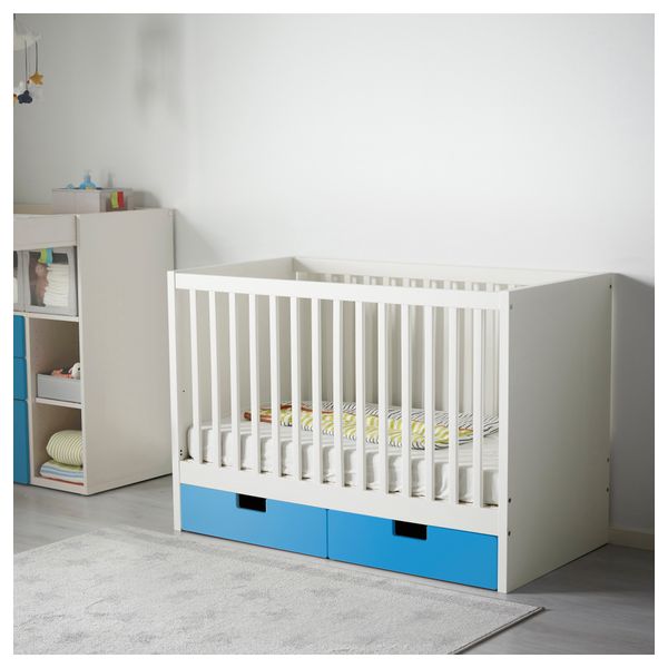 Кроватка детская с ящиками СТУВА, синий (60x120 см) - фото 3