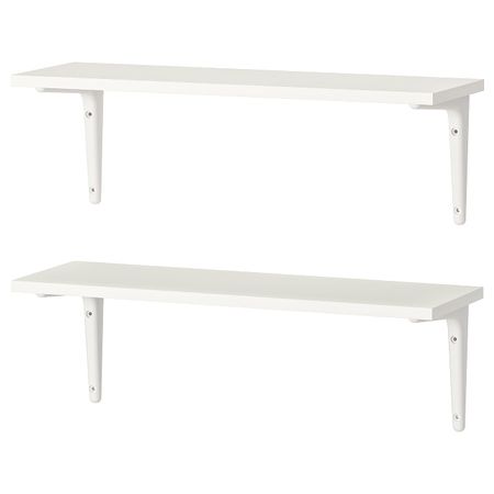 Навесная полка, комбинация, белый/белый 59x20 см IKEA BURHULT БУРГУЛЬТ / SIBBHULT СИББГУЛЬТ 493.261.01