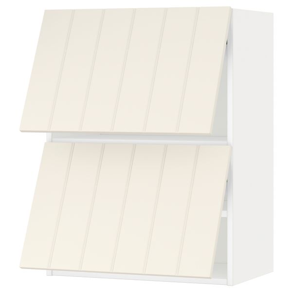 Навесной шкаф, 2 дверцы, горизонтальный МЕТОД, белый, Хитарп белый с оттенком - схема-чертеж с размерами