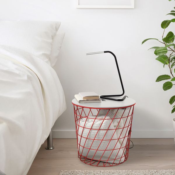 Столик с отделениями для хранения, 44 см, красный, светло-серый IKEA KVISTBRO КВИСТБРУ 905.253.86 - фото 4