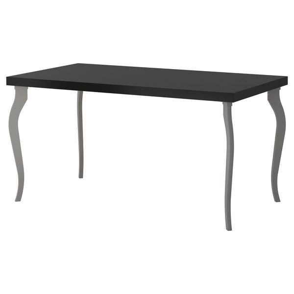 Стол ТОРНЛИДЕН / ЛАЛЛЕ, черно-коричневый, серый (150x75 см) - фото 1