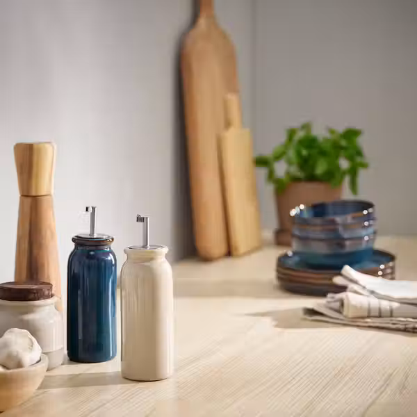 BRUGDHAJ БРУГДХЭЙ Бутылка для масла/уксуса - бежевый 19 см - фото 3