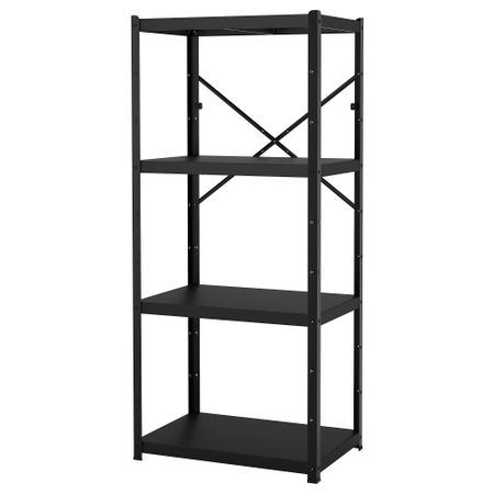 Стеллаж, черный, 85x55x190 см IKEA BRORINGE БРУР-ИНГЕ 494.719.80