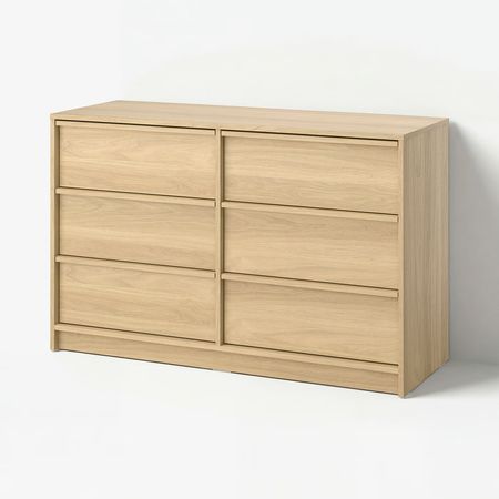 ANKARUDDEN Комод с 6 ящиками - с 2 ящиками/под дуб 139x48x87 см