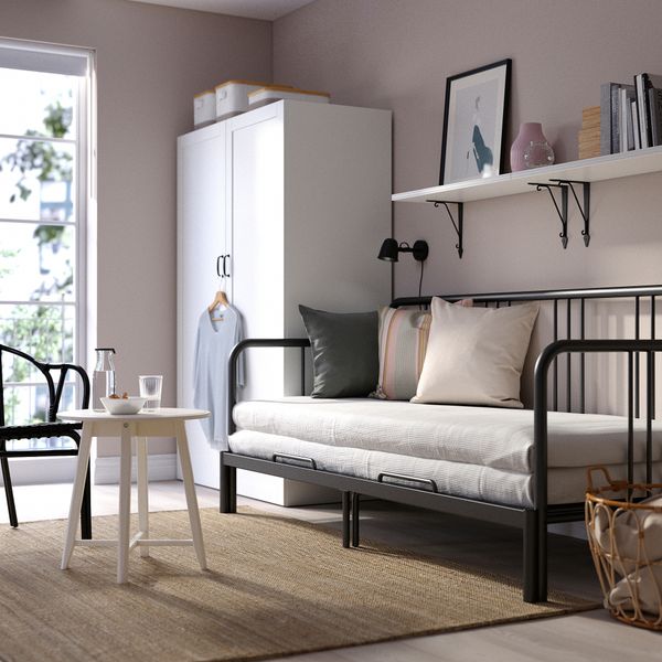 Кушетка с 2 матрасами, 80x200 см, черный, Åsvang жесткий IKEA FYRESDAL ФИРЕСДАЛЬ 694.280.90 - фото 4