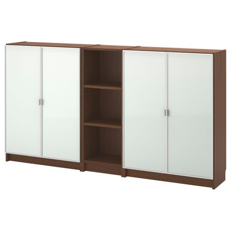 Стеллаж БИЛЛИ / МОРЛИДЕН, коричневый ясеневый шпон (200x106x30 см)