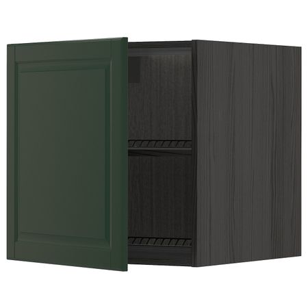 Верхний шкаф на холодильник/морозильн, черный/Будбин темно-зеленый 60x60 см IKEA МЕТОД 193.133.17