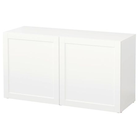 Стеллаж с дверьми, белый/Ханвикен белый 120x42x64 см IKEA BESTÅ БЕСТО 194.420.55