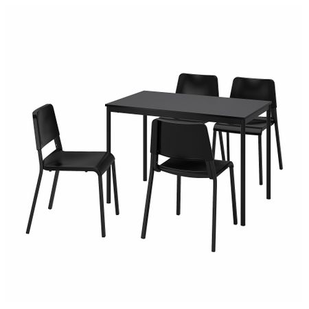 Стол и 4 стула, черный, черный, 110x67 см IKEA TEODORES ТЕОДОРЕС, SANDSBERG САНДСБЕРГ 794.942.92