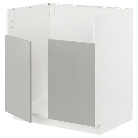 METOD Шкаф для мойки ТАЛЛШЁН - белый/Havstorp светло-серый 80x60 см