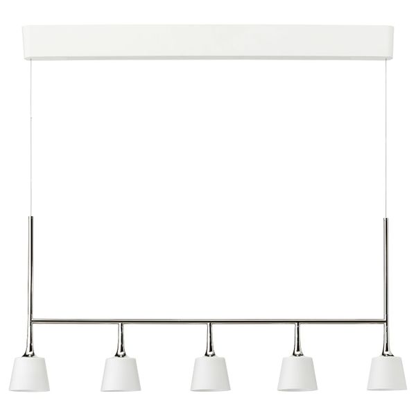 Подвесной светильник/5 светодиодов, никелированный/молочный стекло IKEA TYBBLE ТИБЛ 903.982.51 - фото 1