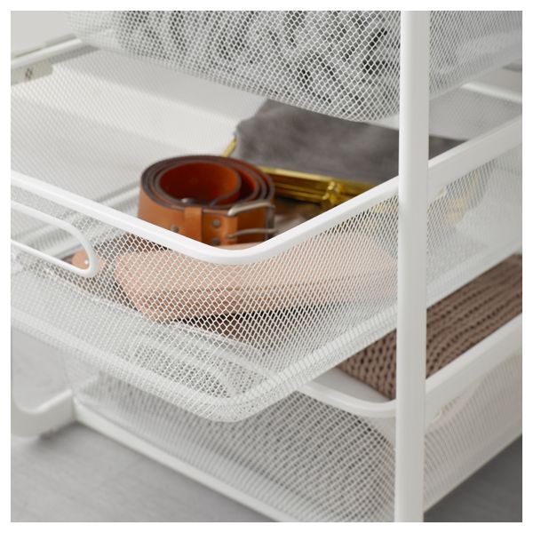 Рама, 6 сетчатых корзин, верхняя полка АЛЬГОТ, белый (41x60x105 см) - схема-чертеж с размерами