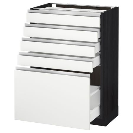 Напольный шкаф с 5 ящиками МЕТОД / МАКСИМЕРА, черный, Нодста белый