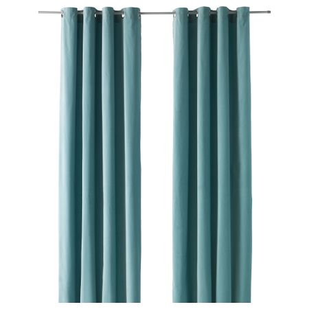 Гардины, 1 пара САНЕЛА, светлая бирюза (140x300 см)