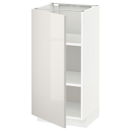 Напольный шкаф с полками, белый/Рингульт светло-серый 40x37 см IKEA METOD МЕТОД 792.318.18
