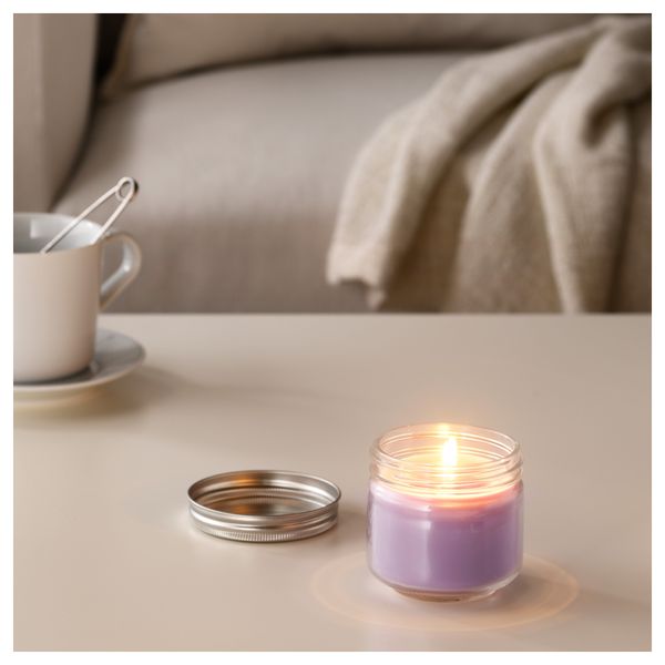 Ароматическая свеча в стакане СОММАР 2017, Мед и лаванда, сиреневый (8 см) - схема-чертеж с размерами