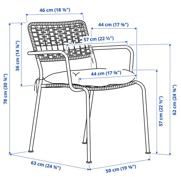 IKEA в интерьере - схема-чертеж с размерами