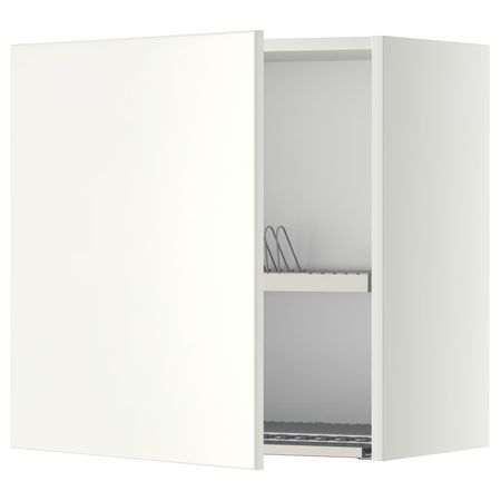 METOD Навесной шкаф с сушилкой - белый/Veddinge белый 60x60 см