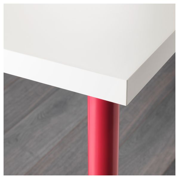 Стол ЛИННМОН / АДИЛЬС, белый, розовый (100x60 см) - фото 2