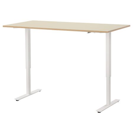 Стол/трансф, бежевый, белый 160x80 см IKEA SKARSTA СКАРСТА 793.248.17