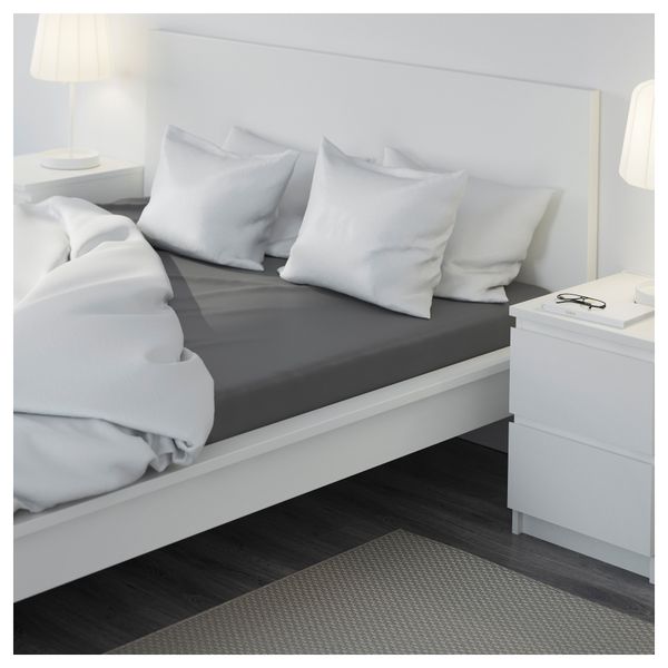 Простыня натяжная ГЭСПА, темно-серый - схема-чертеж с размерами