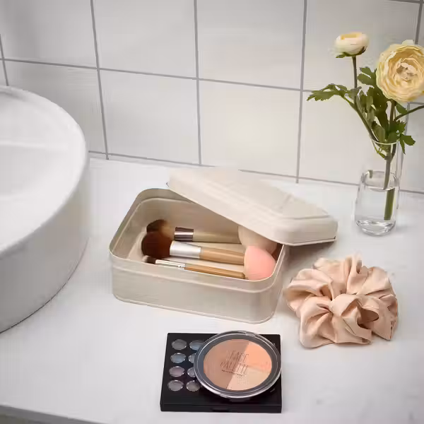 PLOGFÅRA ПЛОГФОРА Коробка с крышкой - светло-бежевый 22x16x8 см - фото 4