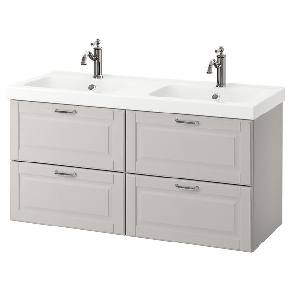 Шкаф для раковины с 4 ящик, 123x49x64 cm IKEA ODENSVIK ОДЕНСВИК, GODMORGON ГОДМОРГОН 492.932.33 - фото 1