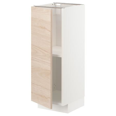Напольный шкаф с полками, белый/Аскерсунд под светлый ясень 30x37 см IKEA METOD МЕТОД 294.446.62