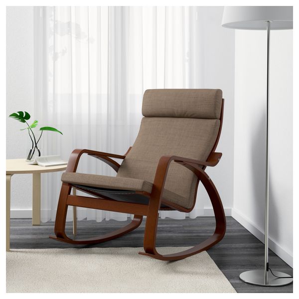 Кресло-качалка ПОЭНГ, классический коричневый, Исунда коричневый - фото 2