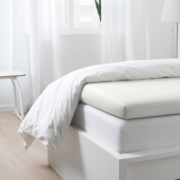 Натяжная простыня для тонкого матраса, белый 90x200 см IKEA SÖMNTUTA СЁМНТУТА 804.127.52 - схема-чертеж с размерами