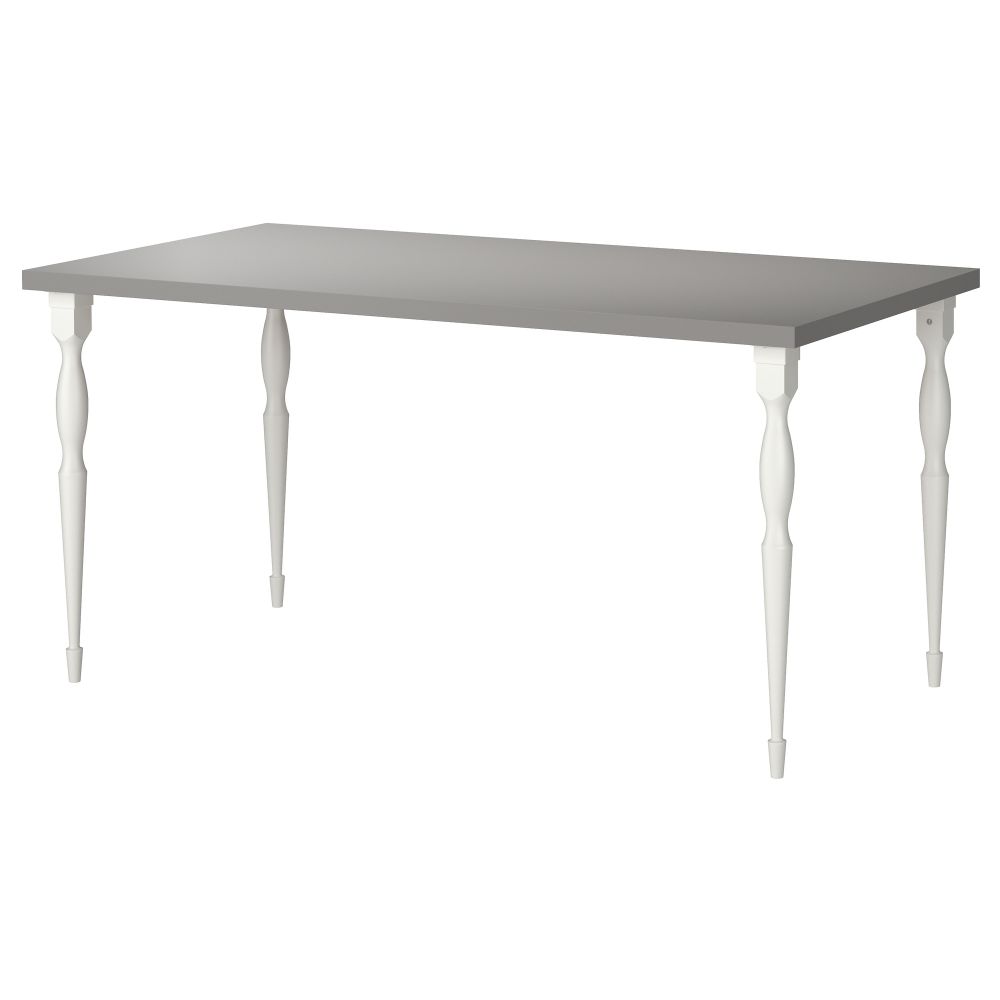 Стол ЛИННМОН / НИПЕН, серый, белый (150x75 см) - фото 1