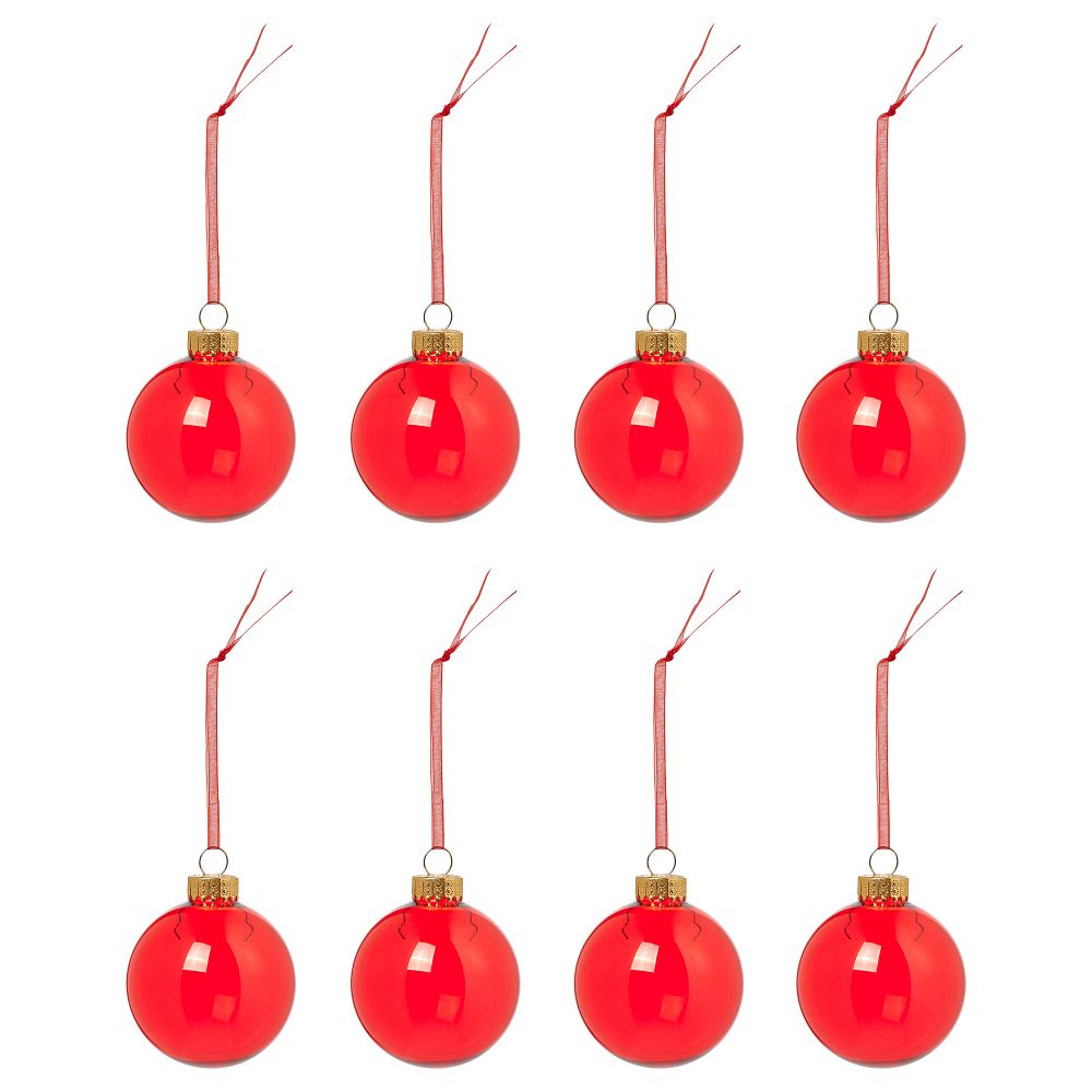 Елочное украшение, шар стекло, красный, 6 см IKEA VINTERFINT 105.806.02 - фото 1