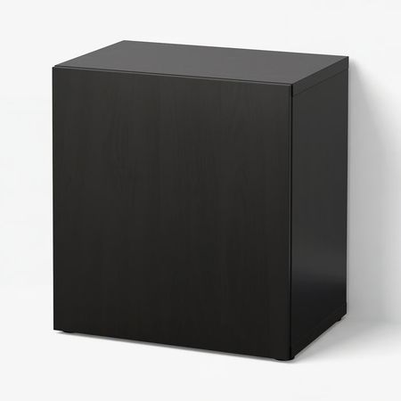 BESTÅ Стеллаж с дверью - черно-коричневый/Lappviken черно-коричневый 60x42x64 см