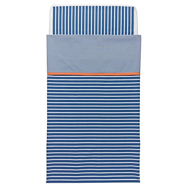 Пододеяльник, наволочка для кроватки СКЭМТСАМ, темно-синий (110x125/35x55 см) - фото 2